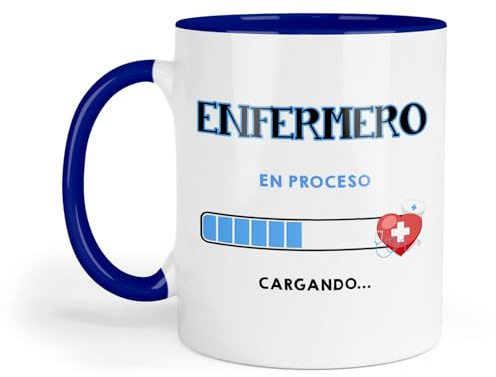 Kembilove Taza enfermería 350ml – Cerámica resistente diseño motivacional “Enfermero en Proceso” – Ideal para estudio, prácticas y guardias – Regalo para estudiantes y profesionales de la salud