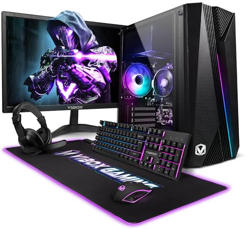 Vibox I-72 Gaming PC Set Komplett • Monitor 22 Zoll • AMD Ryzen 3 3200G 4-Kern • Radeon Vega 8 • 8GB RAM • 480GB SSD • Linux OS • WLAN