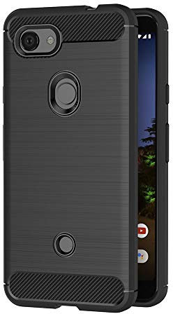 AICEK Compatible Google Pixel 3A Hülle, Schwarz Silikon Handyhülle für Google Pixel 3A Schutzhülle Karbon Optik Soft Case (5,6 Zoll)