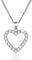MENDOZZA Herz Kette 925er Sterling-Silber Halskette Herzanhänger Zirkonia Silber 50 cm