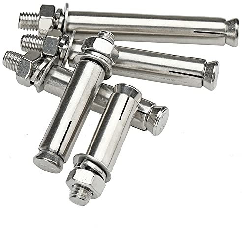 20X NUZAMAS M8x50mm Expansion Bolts 304 Stainless Steel Expansion Sleeve Anchor Bolt Heavy Duty Fixing Anchors for Screws Wall Building