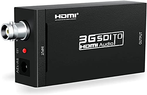 SDI to HDMI Converter, SDI to HDMI Audio De-embedder Support 3G-SDI, HD-SDI, SD-SDI Auto Format Detection and Stereo Audio De-embedder, SDI LoopoutSDI to HDMI Converter