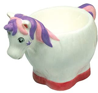 Crockery Critters Egg Cup from Deluxebase – Unicorn Ceramic Egg Holder, Cute Animal Shaped Boiled Egg Cups for Kids and Adults. Fun Novelty Gifts, Kitchen Decor and Tableware.