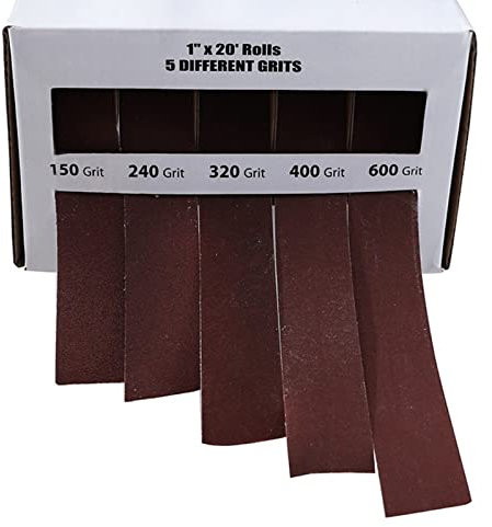 Rouleau de papier abrasif à dessiner en boîte Gagnez du temps 5 pièces de papier abrasif pour les tourneurs sur bois Lot de variétés de papier abrasif avec distributeur, Blanc, 155x95 mm