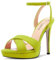 Castamere Mujer Aguja Alto High Plataforma Heel Abierta Punta Correa Tobillo Sandalias de Boda Baile 12 CM Heels Verde Lima 42 EU