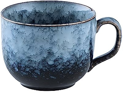 TuYines Grande tasse à café, grande tasse, tasse de 16 oz, tasse en faïence, bols à céréales avec anse, tasses à cappuccino, tasses à céréales, tasse XXL, tasse en céramique, tasse à café en