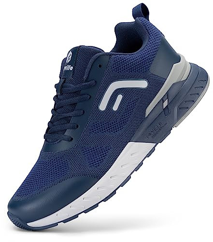 FitVille Scarpe da Camminata Uomo Pianta Larga Sneakers Ginnastica Casual Sportive Scarpe da Corsa Running Larghe Jogging Blu 45 EU Larga