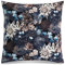 Quantum Interior by Maxland Dekokissen gefüllt mit floralem Druck im Blütendesign, Samt Velour Bedruckt, Sofakissen, Zierkissen ca. 48 x 48 cm (Blau)