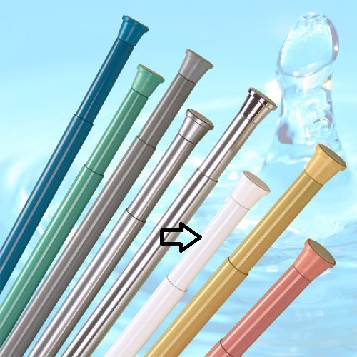 Tringle à rideau de douche extra longue en aluminium Blanc 160-300 cm, Barre de douche télescopique