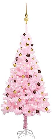 Christbaum künstlich.USB Weihnachtsbaum.Tannenbaum.Künstlicher Weihnachtsbaum mit LEDs & Schmuck Rosa 210cm PVCchristmas Tree.Weihnachtsbaum mit Beleuchtung.