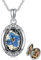 CUPENDA Vintage Medaillon Halskette für Frauen Sterling Silber Ovale Vergissmeinnicht Blumen Medaillon Halskette für Bilder Geburtstags Schmuck Geschenke