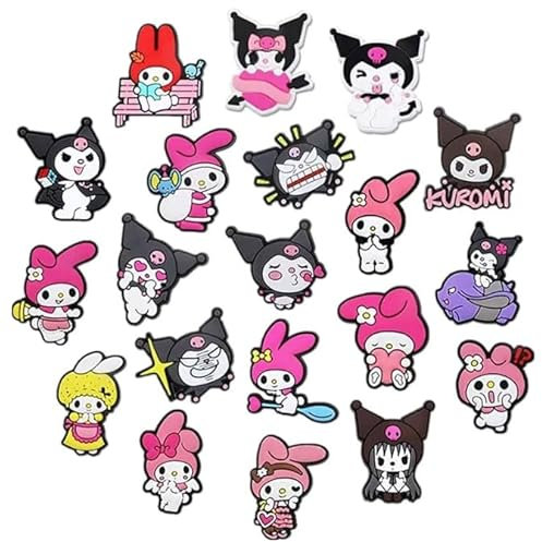 Yoimckay 20 Piezas Cartoon Shoe Charms, Anime Adornos de Zapatos, Accesorios de Decoración de Zapatos, DIY Decoración Dibujos Animados,Flor de zapato de forma de dibujos animados lindo para Niñas