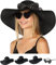 DRESHOW Damen Breit Krempe Strohhut Faltbar Schutz Strandhut Elegant Sommer Hut Sonnenhüte UPF 50+