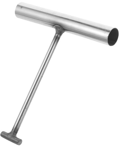 ULTECHNOVO 2pcs Manhole Keys Pair T Shape End 160mm, Stainless Steel Manhole Cover Hook Drain Grate Lifter