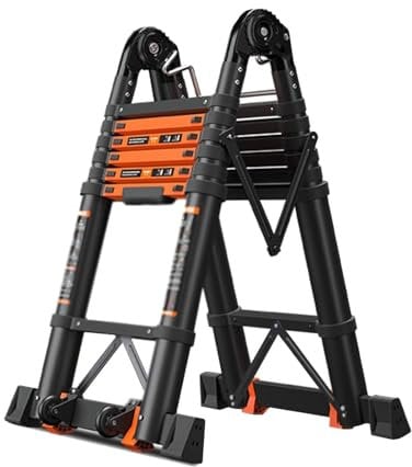JDHSKCF Attic Ladders 5.5/9.5 Ft Tall Telescoping Ladder Aluminum Heavy Duty Telescopic Extension Ladder Stable Bracket Selfless dedication