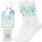HANGGON Socken Schulkind 2025 Junge Mädchen,Einschulung Geschenk Baumwolle Socken mit Schutzengel Schlüsselanhänger, Grußkarte, Tasche mit Kordelzug,Schultüte Füllung Schulanfang Geschenk