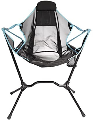 ETZRYSYB Folding chair Outdoor Folding Rocking Chair Portable Auto-reclining Camping Fishing Beach Chair Garden Swing Sun Loungers for Sunbathing(Blue)