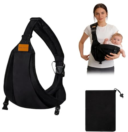Portabebes Lateral Portabebés Portátil, Ergonomica Fular Portabebe Porta Bebes de 6 a 36 Meses Bandolera Portabebe, Portador de Bebé Mochila Portabebes para Bebés y Niños Pequeños (Algodón Suave)