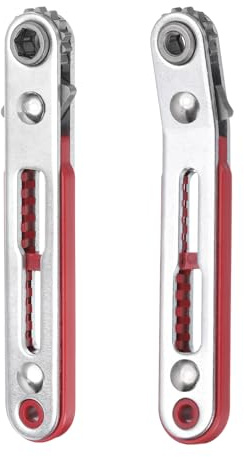 QUARKZMAN 2 Stück Mini Ratsche Schraubendreher 1/4 Sechskant | 90 Grad Rechtwinklig Ratsche Offset Schraubendreher Schraubenschlüssel Set, Ellenbogenkopf Und Flachkopf