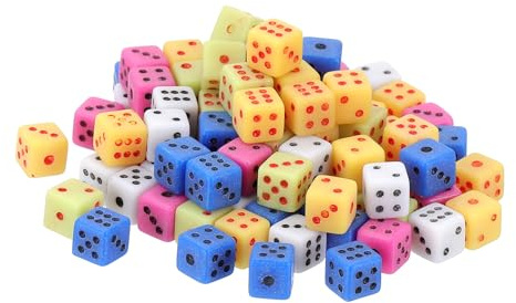 QUARKZMAN 100 Stück Mini Würfel 5mm/0.2 Acryl Party Aktivitäten 5 Farben | Kleine Sechsseitige Spielpunkt Quadrat Würfel Bulk, Für Tisch Brettspiel