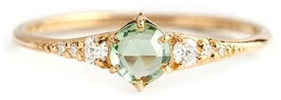 RDSGYZ Damen Ring 375 Gold Peridot, Verlobungsringe Rund mit Peridot und Diamant Trauringe Eheringe Nickelfrei Gr.55 (17.5)