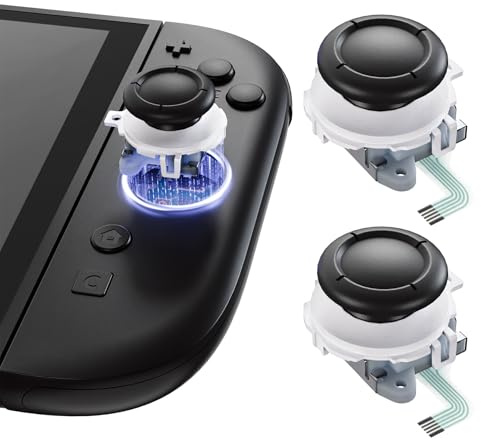 eXtremeRate Replacement 3D Joystick for Nintendo Switch 2 JoyCon, Controller Left Right Analog Stick Thumbsticks with Repair Tools for JoyCon 2, Multi-Colors - White