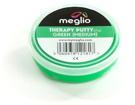 Meglio Hand Therapie Knete 57g für Handübungen zur Wiederherstellung und Rehabilitation der Handfunktion, Krafttraining und Stressabbau, variable Widerstandsstärken Extra Weich, Weich, Mittel & Fest
