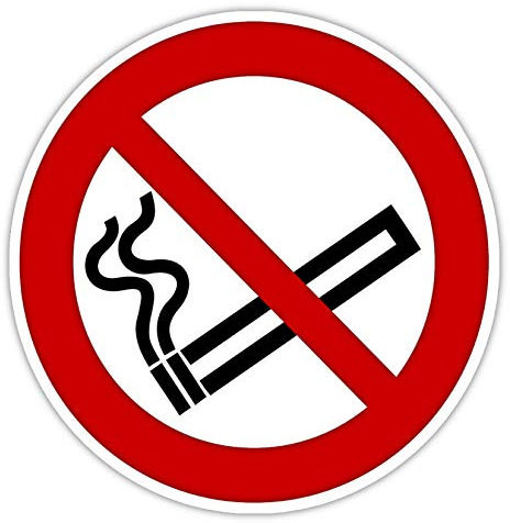 15 Stück Premium Rauchen verboten Aufkleber - Rauchverbot - Schild 9,5 cm groß - nach DIN 4844 - Outdoor - Schild mit UV-Schutz