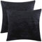GIGIZAZA Schwarz Kissenbezüge, Kissenhülle Pack von 2 Samt Zierkissenbezüge Throw Pillow Covers Cases Set Kissen Fall für Sofa Schlafzimmer und Auto, 18 * 18 Zoll 45 * 45 cm