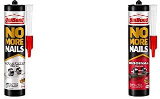 UniBond No More Nails Invisible Instant Grab Mounting Adhesive 1x285g Cartridge & No More Nails Original Grab Adhesive 1x365g Cartridge Bundle