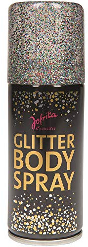 Das Kostümland Jofrika - Glitter Body Spray - Regenbogen - Glitzernde Farbe Gesicht Körper Akzente Kostüm Schminke Make up Fasching Karneval