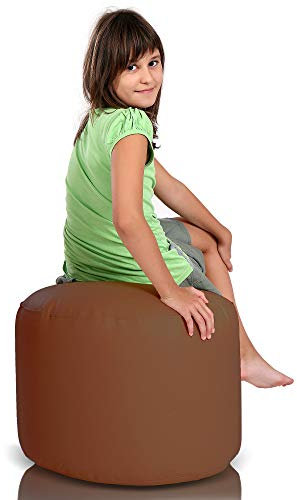 Ecopuf Point | Pouf Sitzhocker 55x40 aus Kunstleder | Pouf Hocker Runder Sitzpouf | Indoor und Outdoor als Fußhocker Yoga-Sitzkissen, Meditationskissen geeignet | Mit Polystyrol Füllung (EPS Perlen)