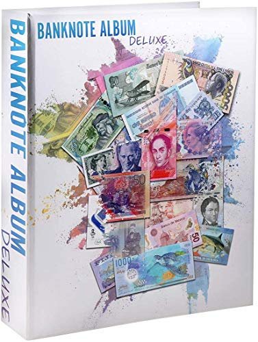 Banknote World Deluxe Geldscheinsammelalbum, blau, 300 Taschen