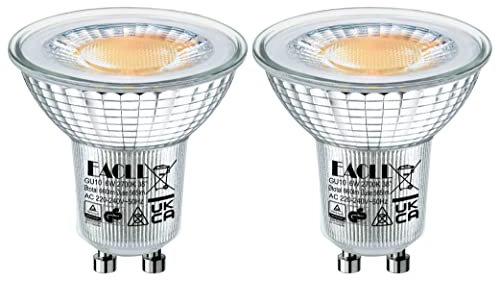 EACLL GU10 LED Warmweiss 6 Watt Ersetzt 75W Halogen Leuchtmittel, 2er-Pack, 660 Lumen 2700 Kelvin Birnen, AC 230V Flimmerfrei Strahler, Abstrahlwinkel 38 Grad Spot, Nicht Dimmbar Reflektor Lampen