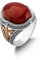 Jemen Achat (Aqeeq) Stein geschnitzt osmanischen Stil Sterling Silber Herren Ring, Stein, Achat
