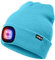 ATNKE LED Beleuchtete Mütze,Wiederaufladbare USB 4 LED Rot und Blau Leuchten Blinkender Laufmütze mit Licht Extrem Heller Lampe Winter Warme für Herren und Damen Geschenke/Light Blue