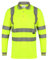 LIZZIE JACOBS Hi Viz High Visibility Long Sleeve Polo Shirts with Grey Collar and Hem Reflective Tape Safety Hi Vis Security Work Breathable Lightweight Workwear Tops (Small, Yellow)