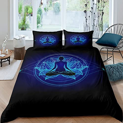 Loussiesd Bettwäsche Set 135x200cm Boho Mandala Bettbezug Set für Kinder Jungen Mädchen Zen Spirituell Betten Set Böhmischer Stil mit 1 Kissenbezug