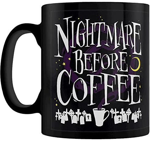 Grindstore A Nightmare Before Coffee Mug Tazza con Pannello Nero