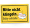 DankeDir! Bitte nicht Klingeln Baby schläft - 30 x 20 cm Schild - Kollegen Freunde Geschenk Junge Eltern Geschenkidee Deko - Wandschild Wanddeko Neugeborenes Spruchschild Türschild