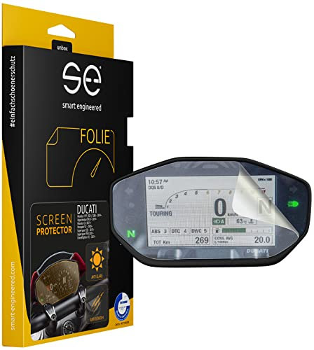 s.e. 2x 3D Tacho-Schutzfolie für Ducati Cockpit-Tacho, entspiegelt, Anti-Kratzer, Anti-Steinschlag, Tachofolie matt für Instrumenten Anzeige, Klar & Matt enthalten