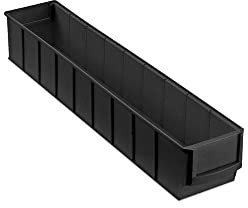 Leitfähige Industriebox 500 S | HxBxT 8,1x9,1x50cm | 2,8 Liter | ESD, Sichtlagerkasten, Sortimentskasten, Sortimentsbox, Kleinteilebox