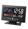 Sveglia Orologio da Tavolo Digitale Nera con Stazione Metereologica LCD Colore Multifunzionale Termometro Igrometro Attivazione Vocale 10 x 6 cm
