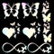 GORGECRAFT 8 Bögen Vinyl-Schmetterlings-Autoaufkleber Bunter Laser-Reflektierender Autoaufkleber Schmetterlings-Unendlichkeit Schmetterlings-Herz Liebe Schmetterlingsflügel-Aufkleber Für LKW Motorrad