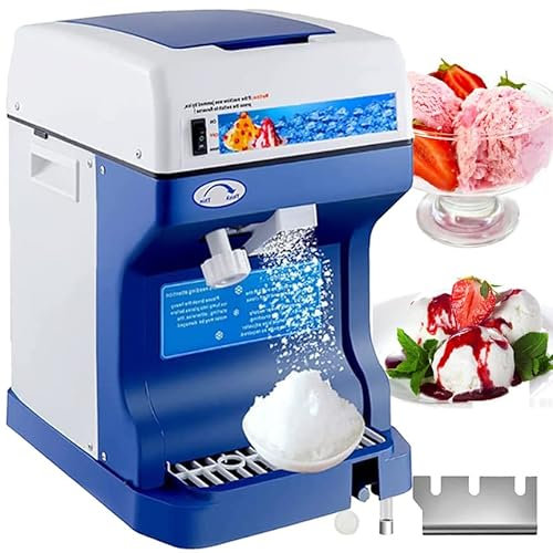 Picadora de hielo Trituradora De Hielo Máquina De Afeitar De Hielo De Calidad Industrial Comercial, 60 kg/h,Trituradora de Hielo Profesional Acero Inoxidable, para uso Doméstico y Comercial,220V