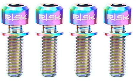 HUIOP 4PCS M6×18/20mm Titanium Ti Bolts Screws for MTB Disc Brake Caliper with Adaptor Spacer,Titanium Screw