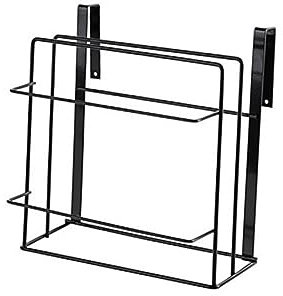 Cabilock Hanging Cutting Board Rack Iron Material Sturdy Construction Expand Kitchen Space No Tools Double Layer Black Kitchen Utensil Organizer Dishcloth Hanger