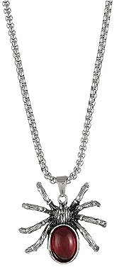 BKEPDY Spinne Anhänger Halskette Kristall Halloween Spinne Anhänger Halskette Spider Anhänger Punk Tier Charme Vintage Halskette Für Männer Frauen, Accessoire,Halloween, Karneval, Gothic