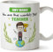 MUGFFINS Personalised Mug for Teacher Man - in English - You are World's Best - Funny Custom Gift for Colleagues - Ceramic 11oz Mug