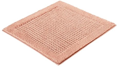 Kleine Wolke Badteppich NET Papaya 60 x 60 cm | OEKO-TEX zertifiziert, rutschhemmende Unterseite, für Fußbodenheizung, maschinenwaschbar, 100% Baumwolle